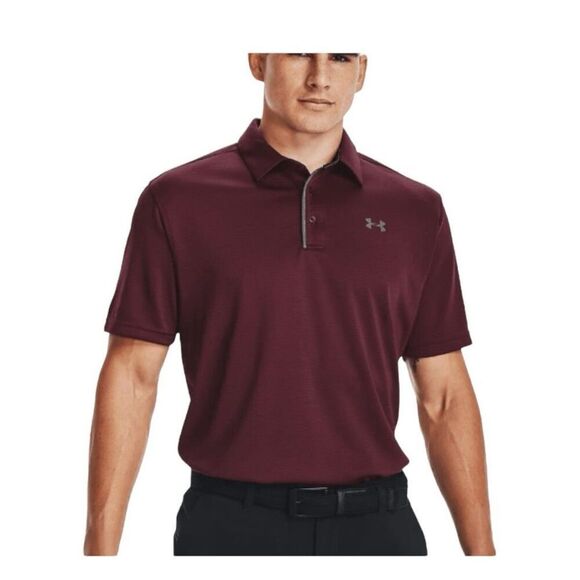 Under Armour The Performance Golf Tech Polo Shirt Maroon Knit Short Sleeve 3X - Picture 1 of 12